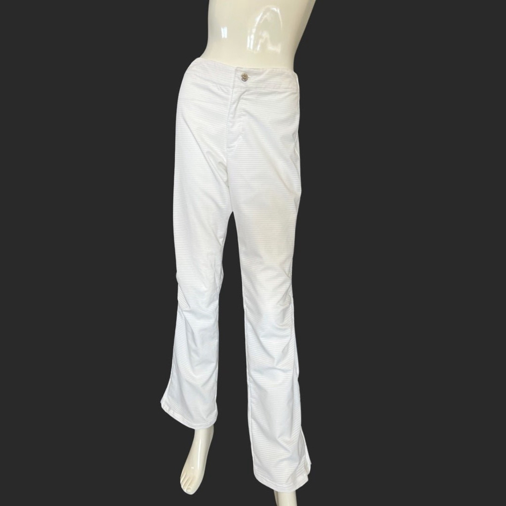 Nike Sphere Dry Y2K White Track Pants Women’s Medium Vintage Pinstripe Zip Ankle - Picture 2 of 12